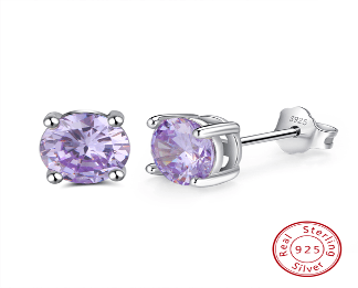 FWF Sterling Silver 925 4A Cubic Zircon Round Cut Stud Earrings