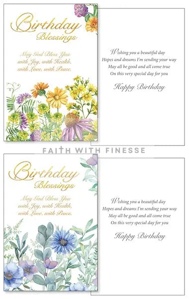 Birthday Blessings Greeting Card - 2 Designs CBC Distributors