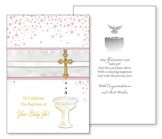 Girl 3D Card - On Your Baptism