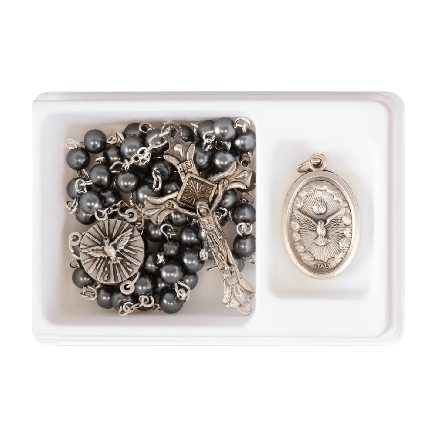 Glass Rosary Medal Set