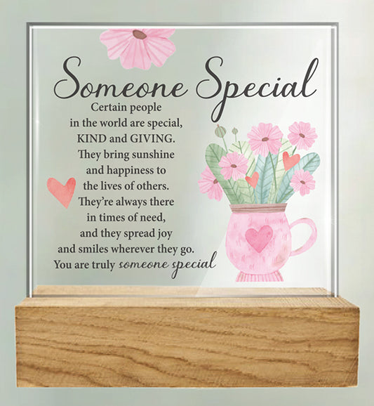 Someone Special - Glass Plaque With Wood Base