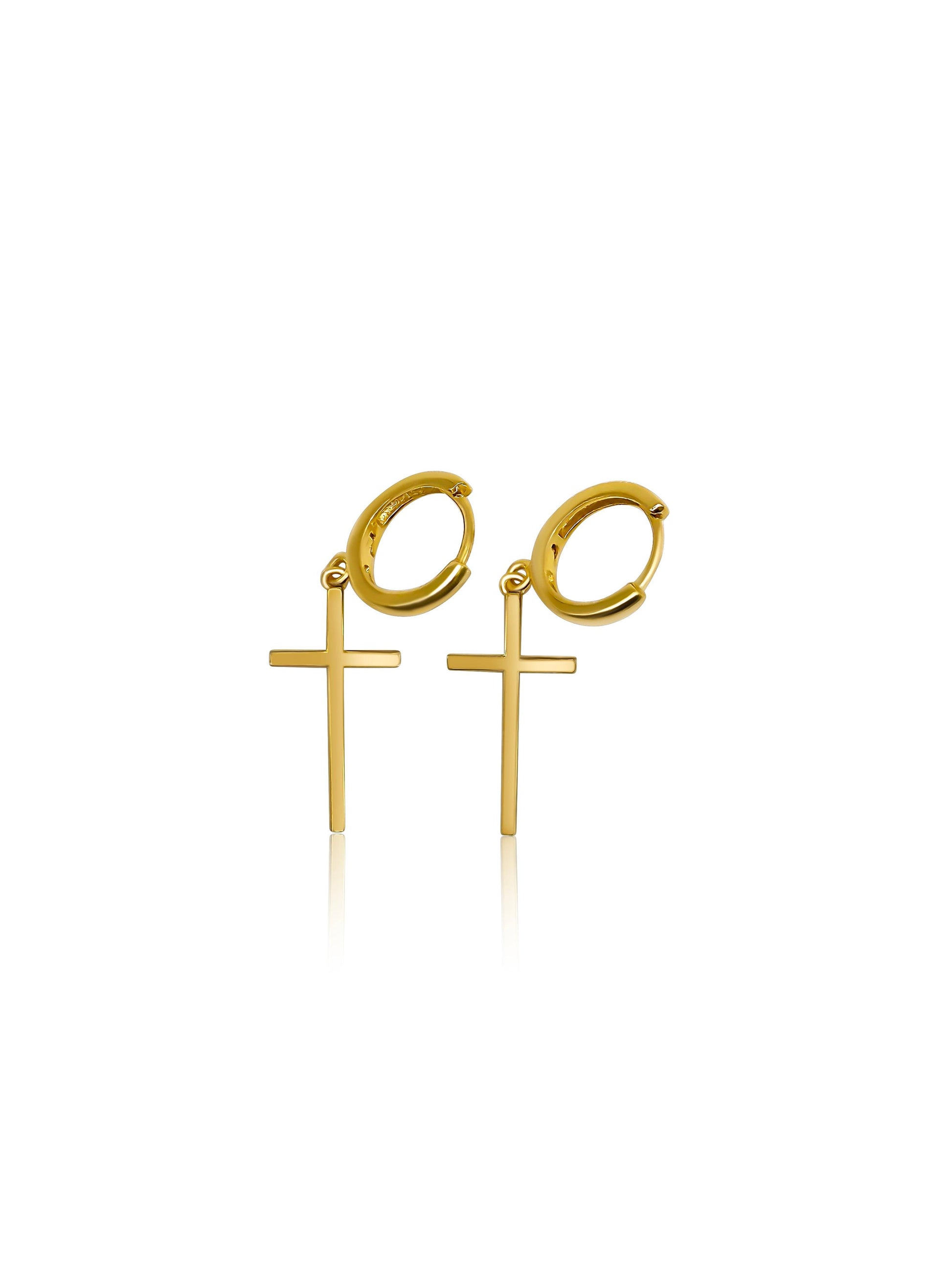 Big Cross Dangling Hoop Earring