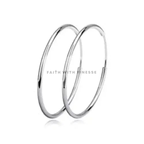 FWF Sterling Silver Endless Simple Hoop Earrings Faith With Finesse