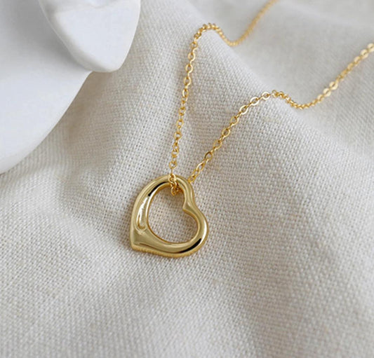 Gold Plated Sterling Silver Heart Necklace