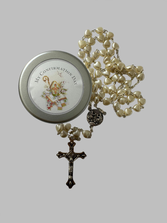Confirmation Rosary - Imitation Pearl