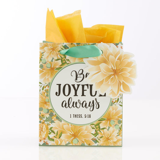 Gift Bag XS Yellow Be Joyful Always 1 Thess. 5:16