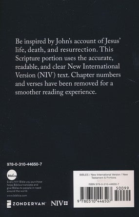 NIV Pocket Gospel of John, Reader's Edition, Softcover with Blue Pier