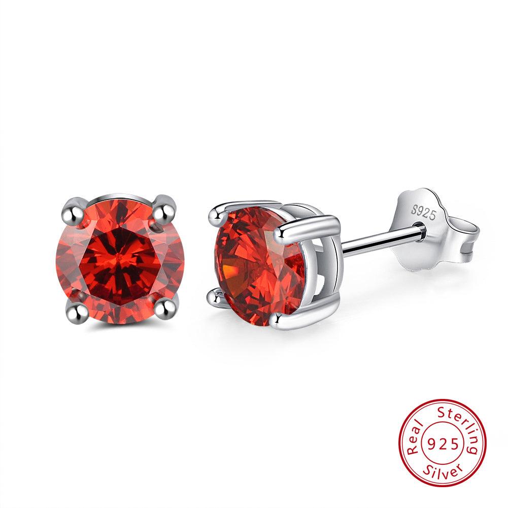 FWF Sterling Silver 925 4A Cubic Zircon Round Cut Stud Earrings