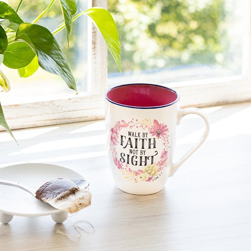 Walk by Faith, 2 Corinthians 5:7, Ceramic Mug