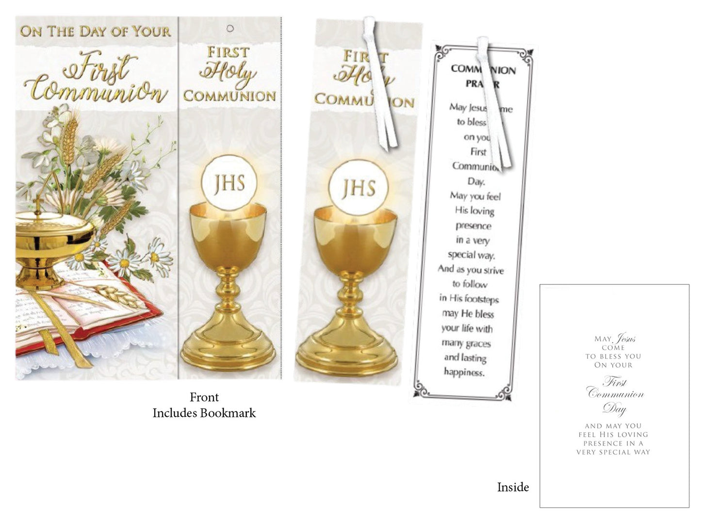 Communion Bookmark Card - Symbolic with Ribbon